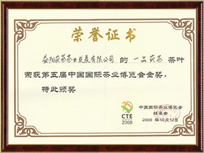 第五届中国国际茶博会金奖